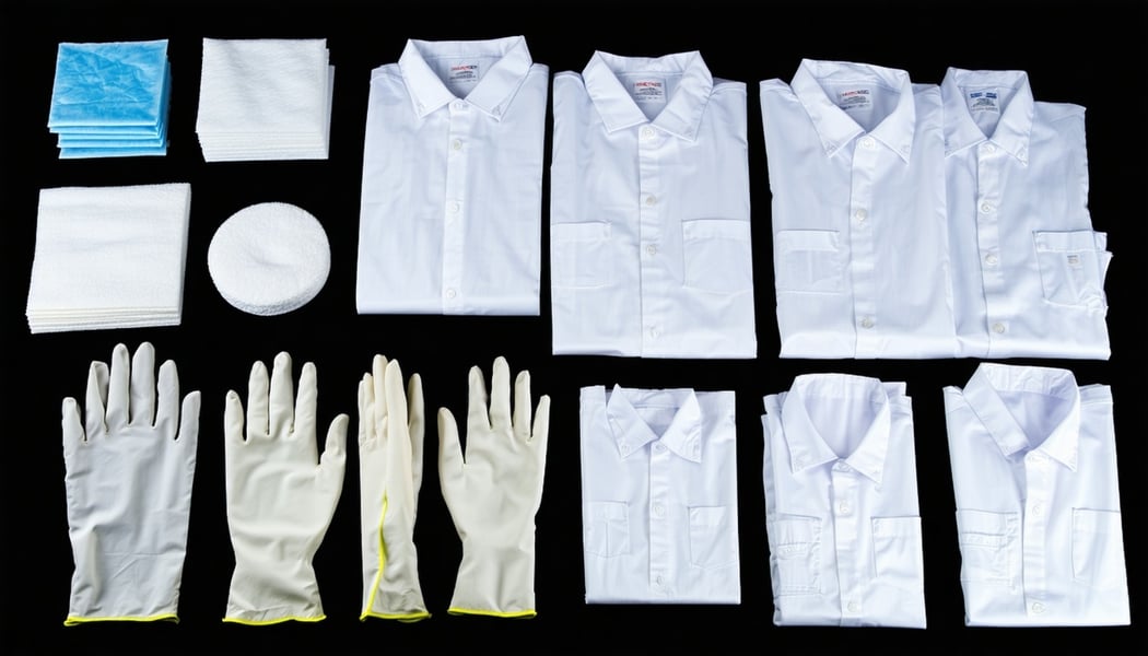 Cleanroom products including gloves, apparel, and wipes Cleanroom products including gloves, apparel, and wipes